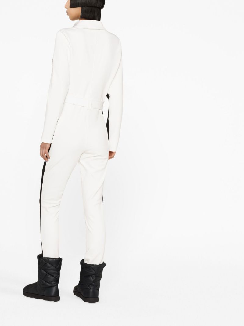 White Side Stripe Ski Suit