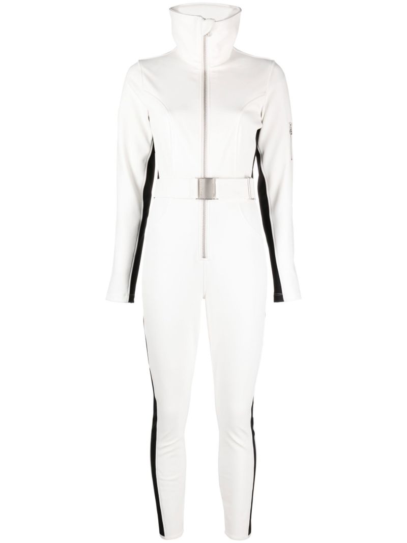 White Side Stripe Ski Suit