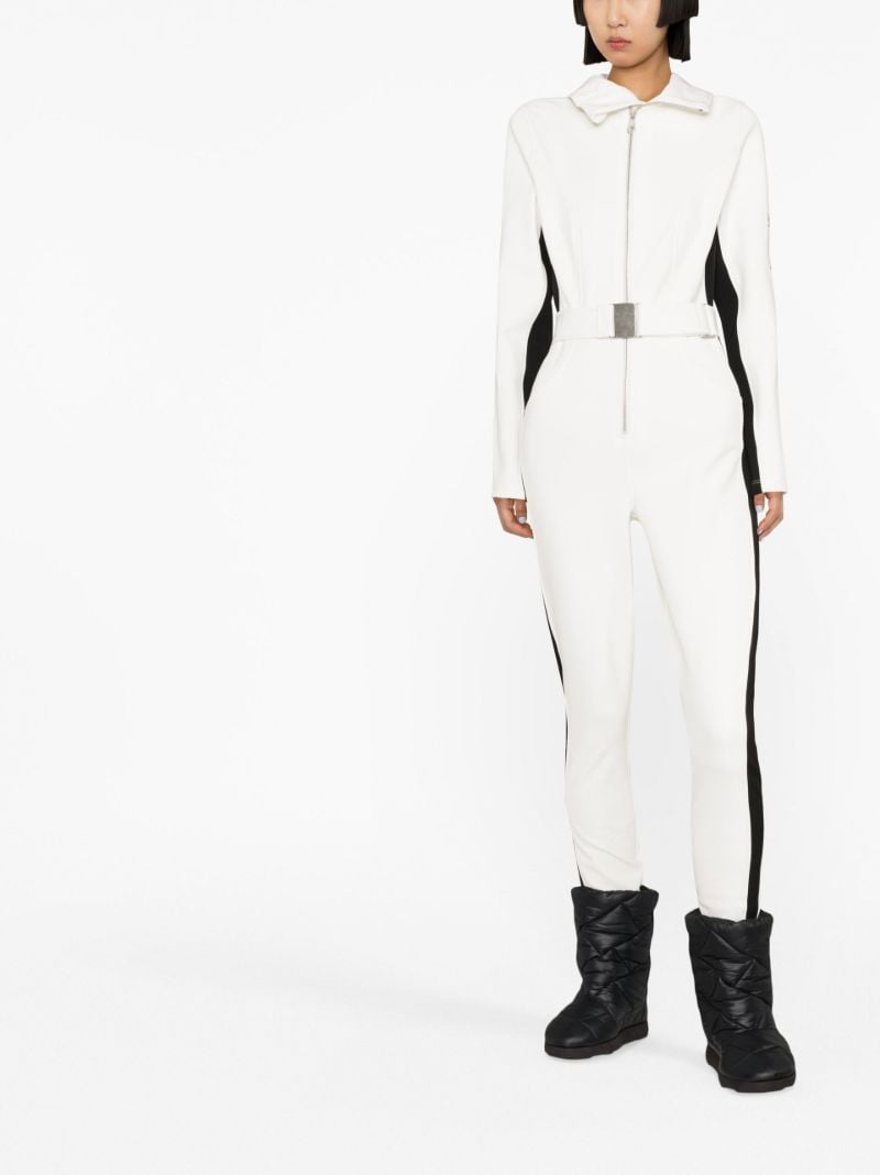 White Side Stripe Ski Suit