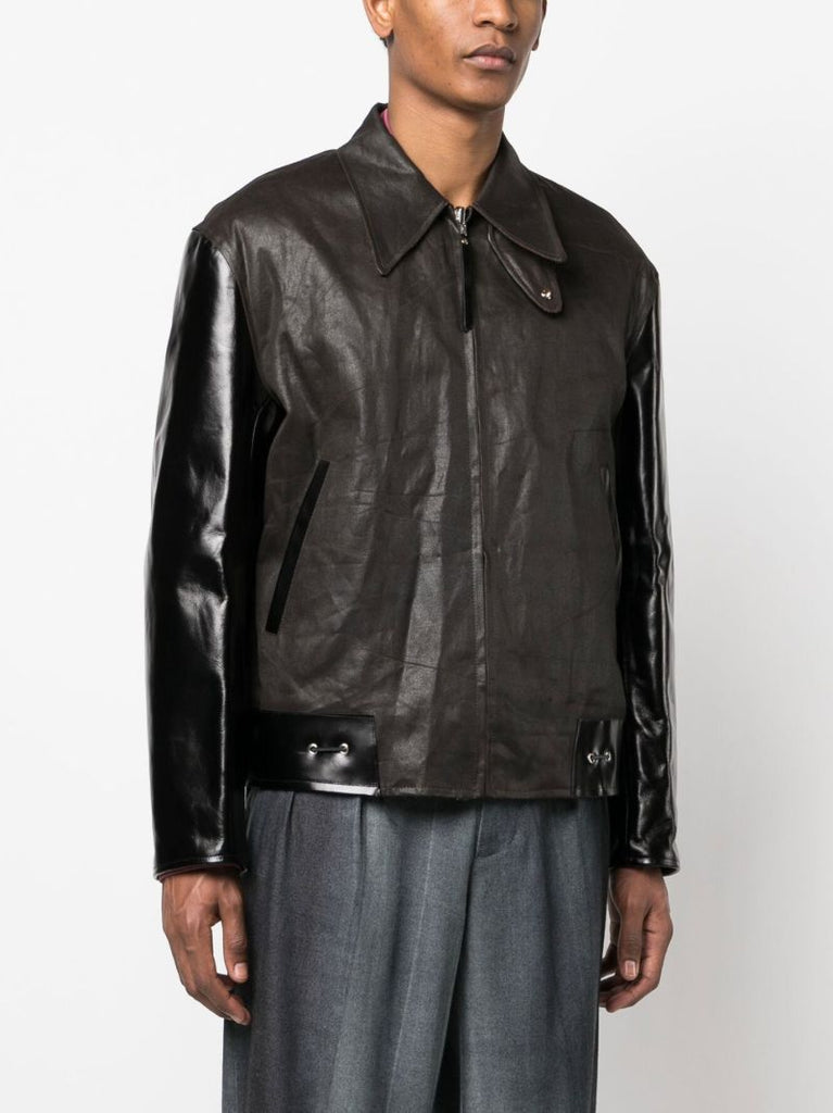 Black Zip-up Leather Jacket