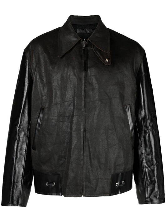 Black Zip-up Leather Jacket