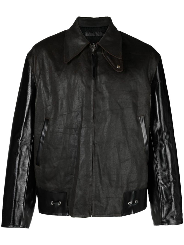 Black Zip-up Leather Jacket