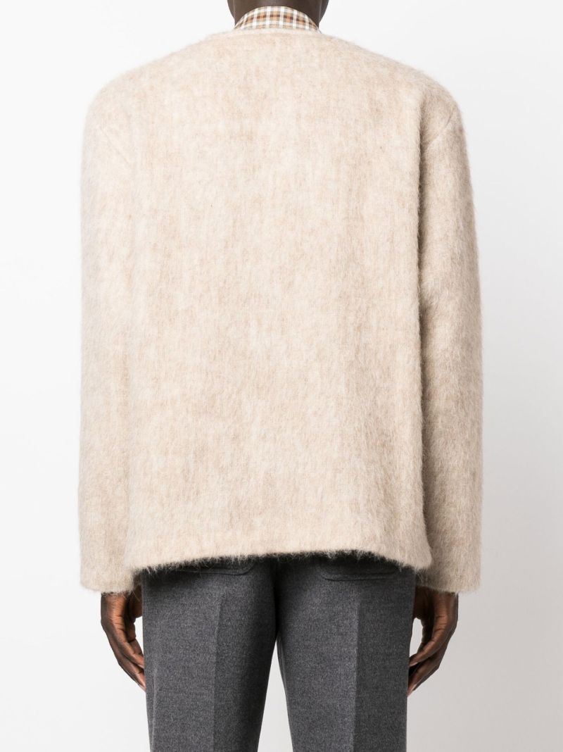 White V-neck Cardigan