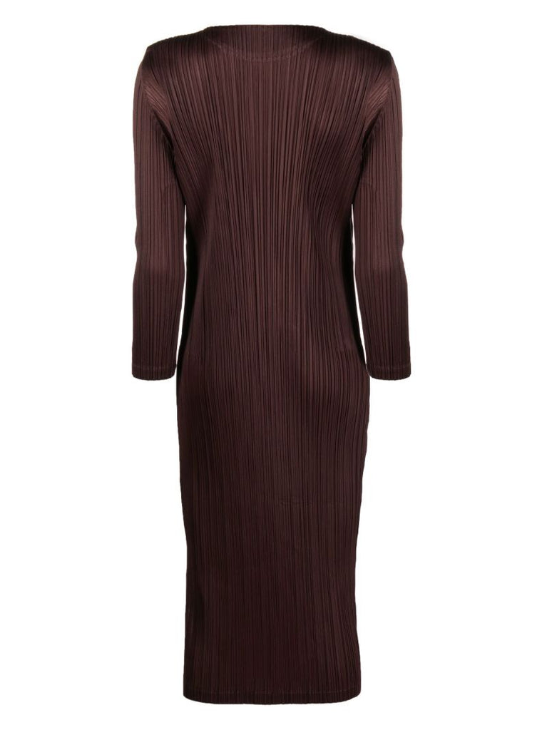 Brown Forward 2 PlissÃ_x0083_Â© Midi Dress