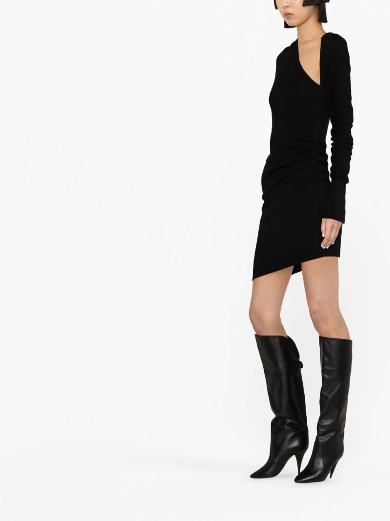 Black Wells Cut-out Cashmere Dress