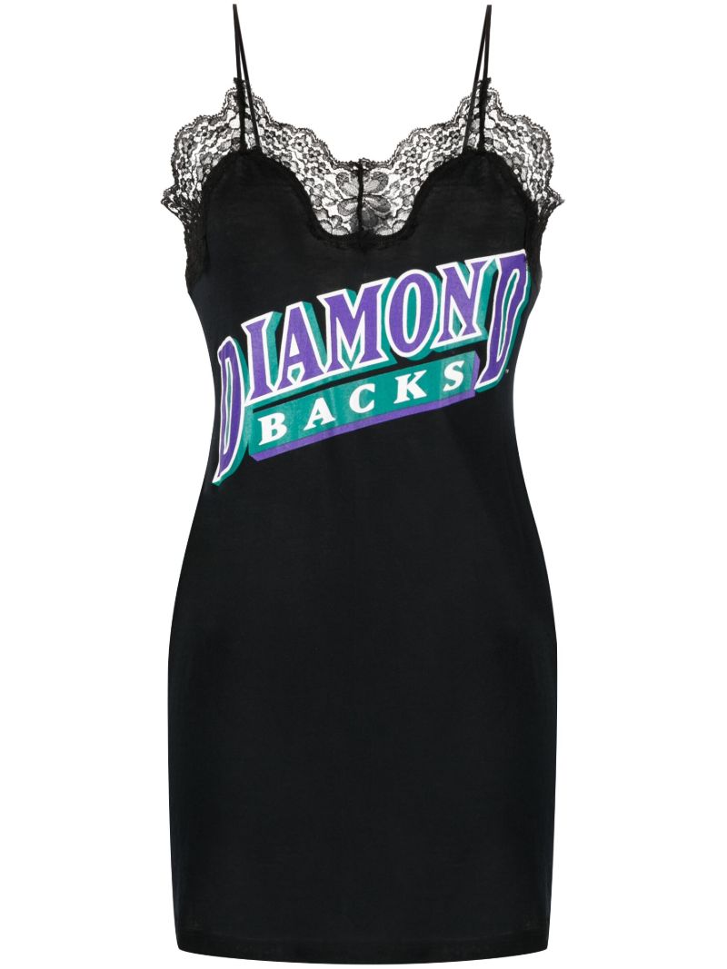 Black Lace-trim Mini Dress