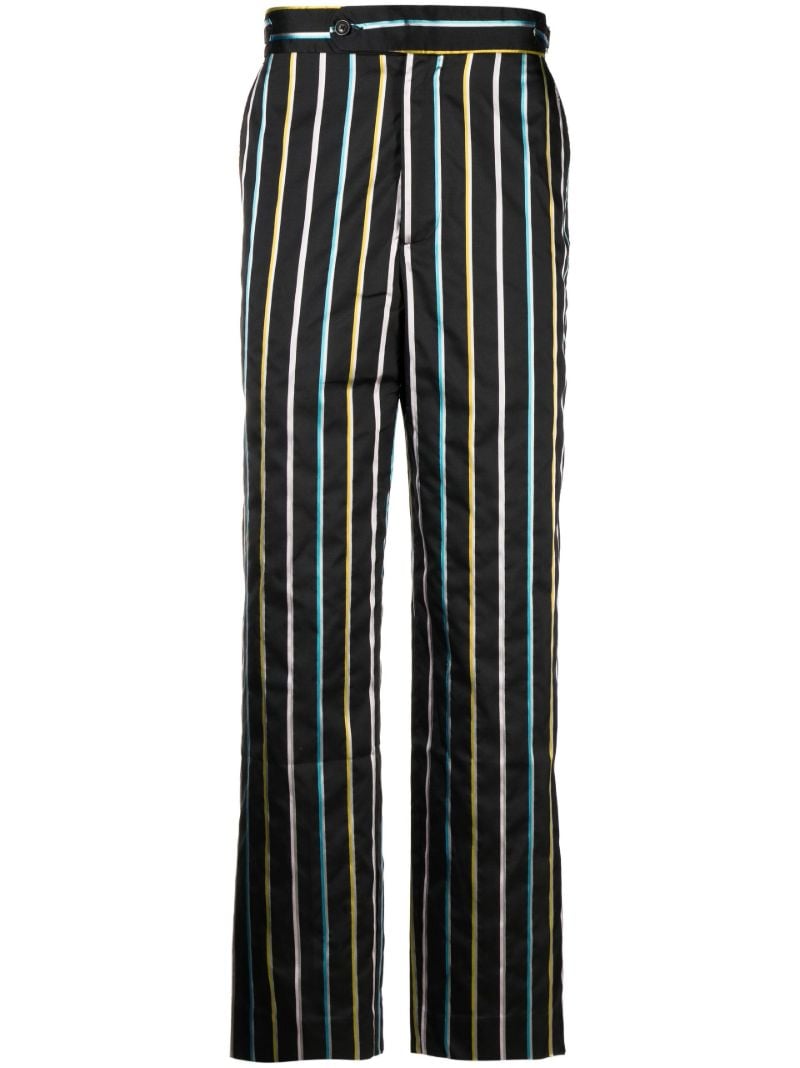Black Hollywood Striped Ribbon Trousers