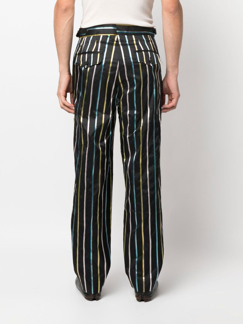 Black Hollywood Striped Ribbon Trousers