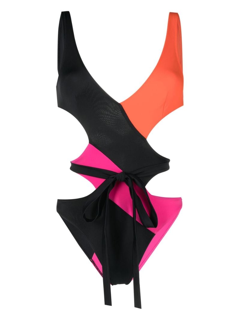 Black Racy Colourblock Swimsuit