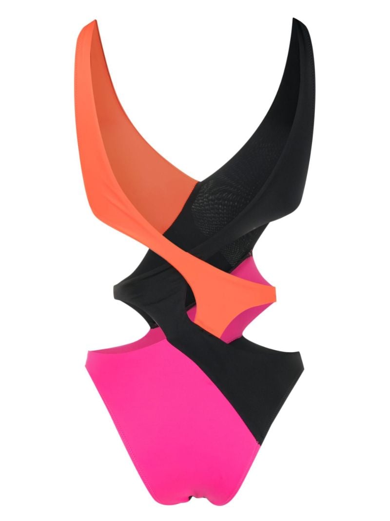 Black Racy Colourblock Swimsuit
