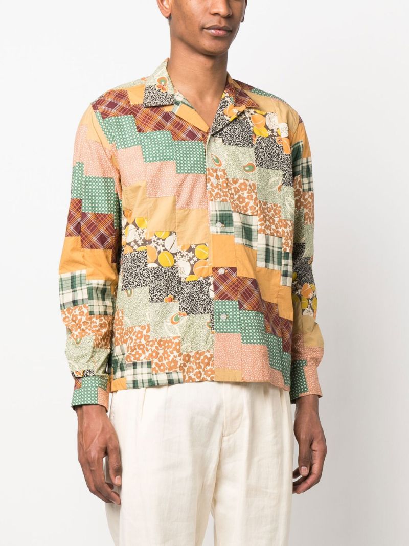 Yellow Patchwork Cotton Shirt