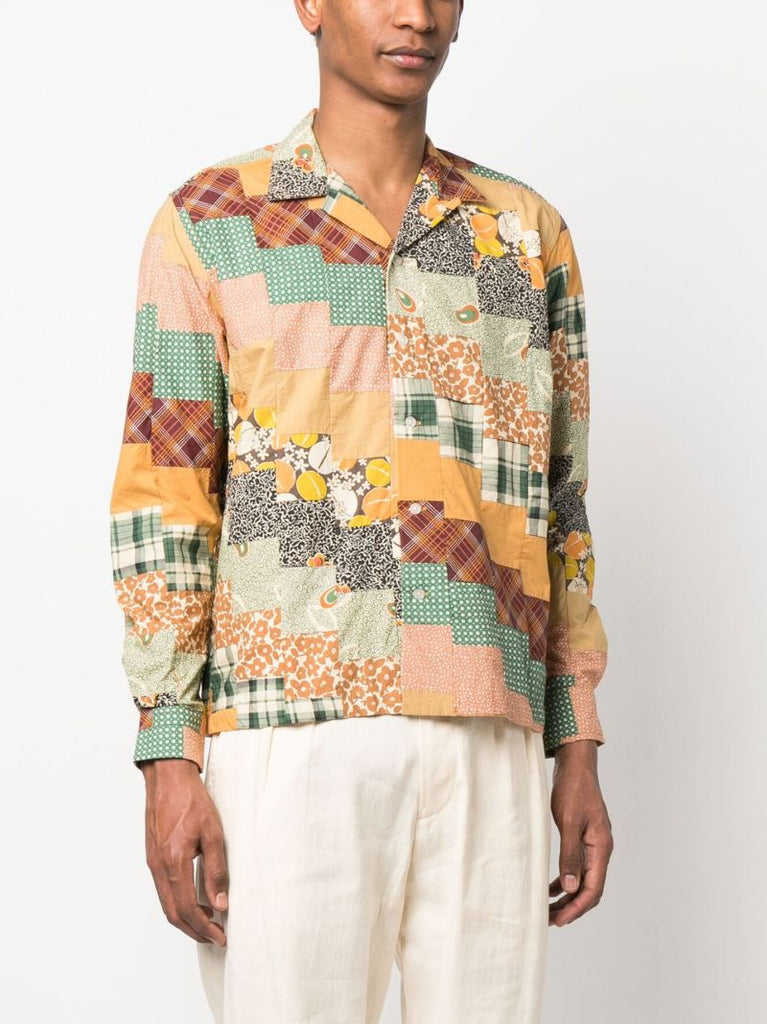 Yellow Patchwork Cotton Shirt