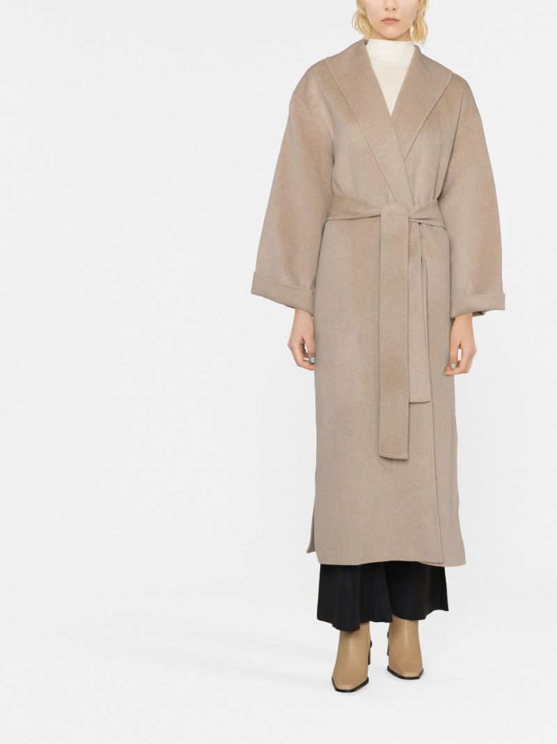 Neutral Trullem Belted Wool Coat