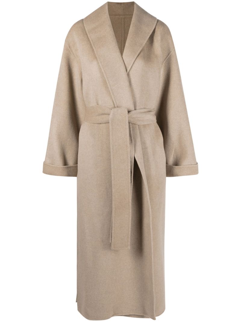 Neutral Trullem Belted Wool Coat