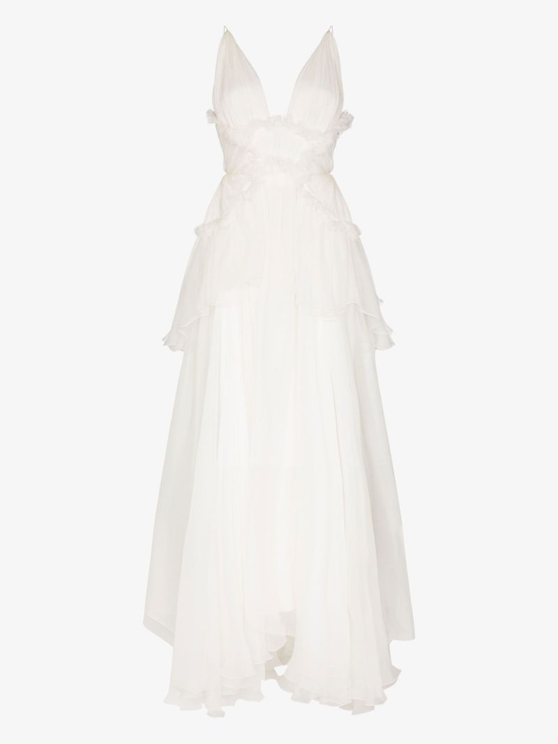 White Iana Ruffled Maxi Dress