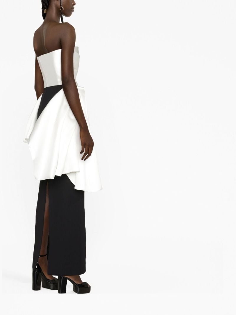 Black and White Darra Draped Gown