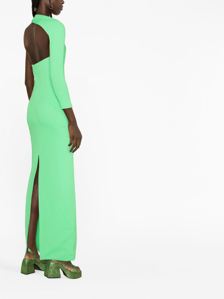 Green Saren One-shoulder Evening Gown