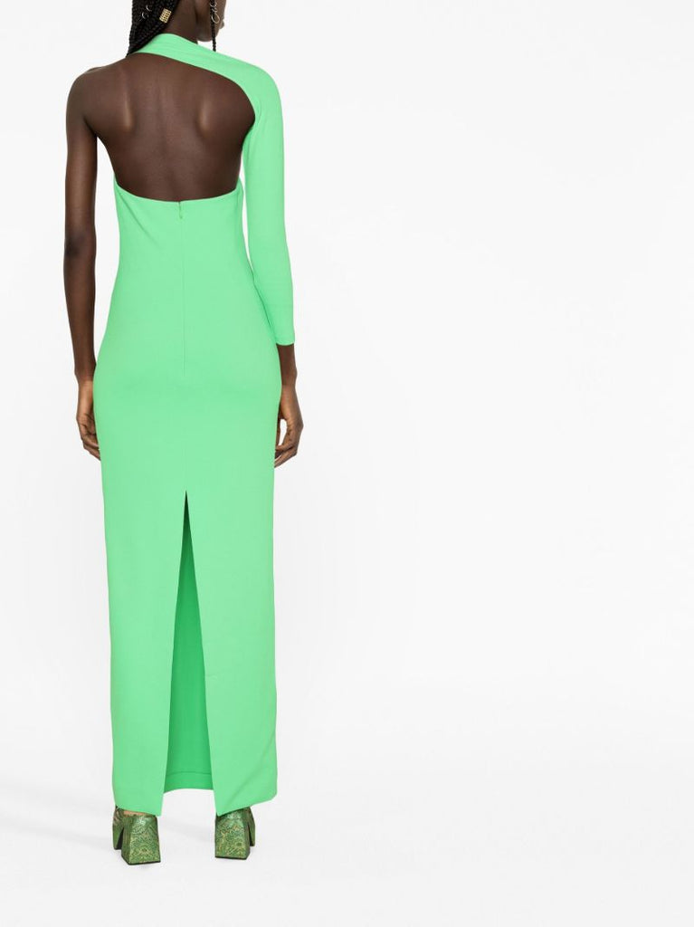 Green Saren One-shoulder Evening Gown