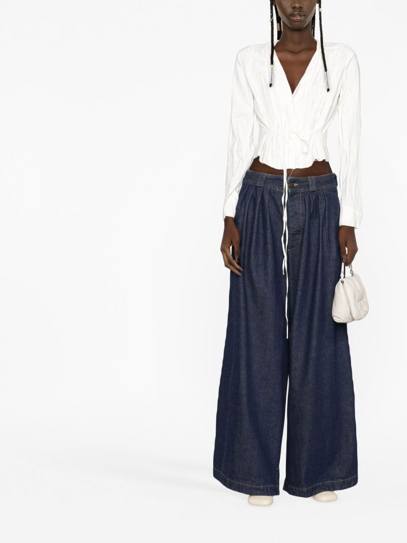 White Pleated Blouse