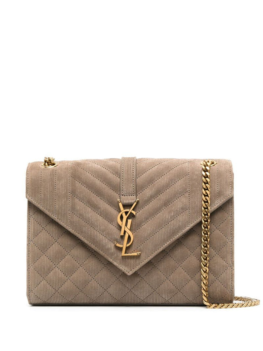 Brown Envelope Medium Suede Cross Body Bag