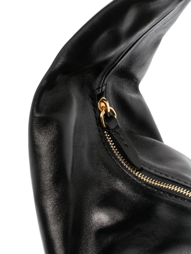 Black Olivia Medium Leather Shoulder Bag