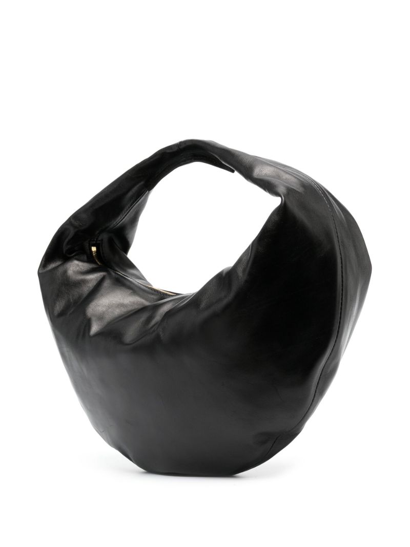 Black Olivia Medium Leather Shoulder Bag