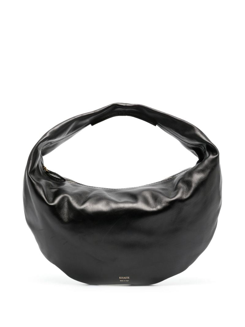 Black Olivia Medium Leather Shoulder Bag