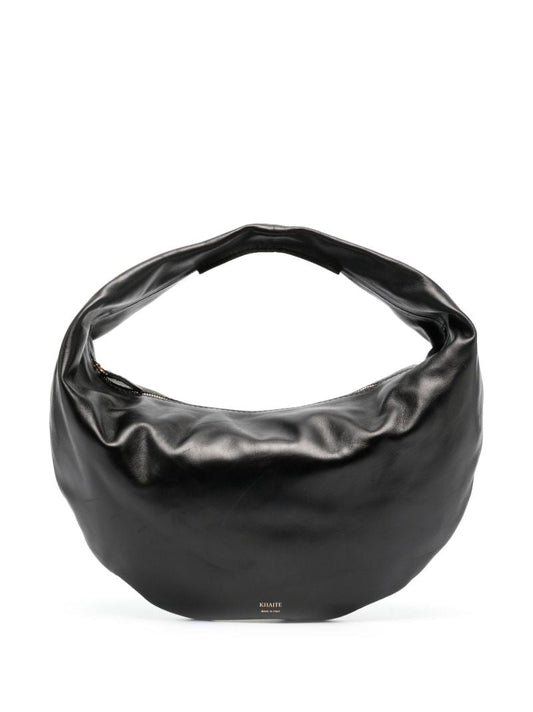Black Olivia Medium Leather Shoulder Bag