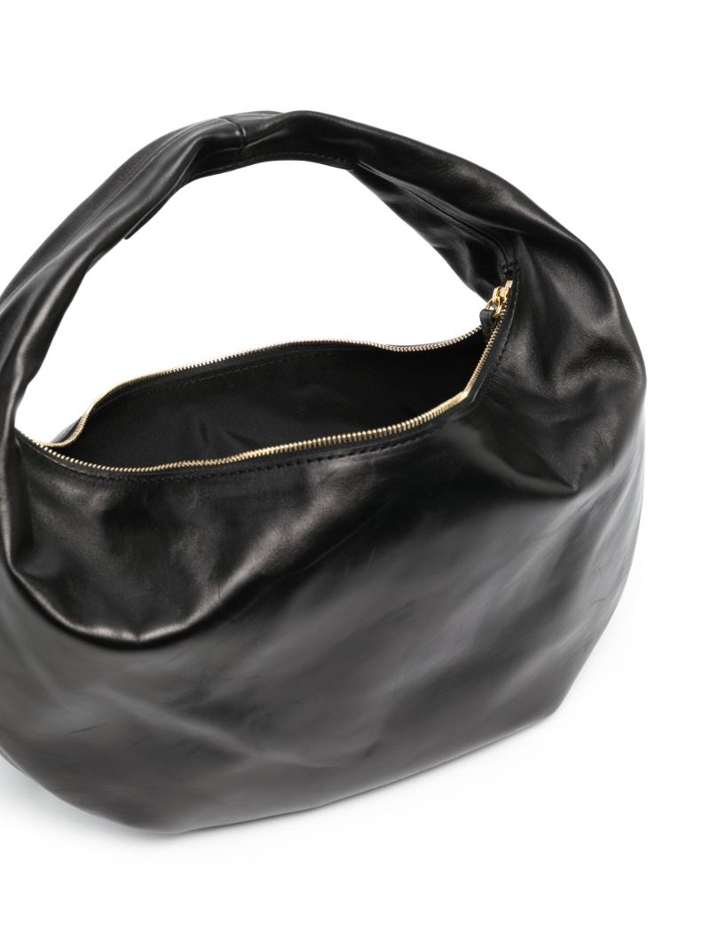 Black Olivia Medium Leather Shoulder Bag