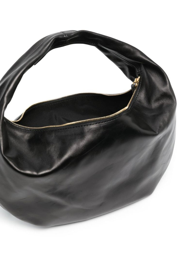 Black Olivia Medium Leather Shoulder Bag