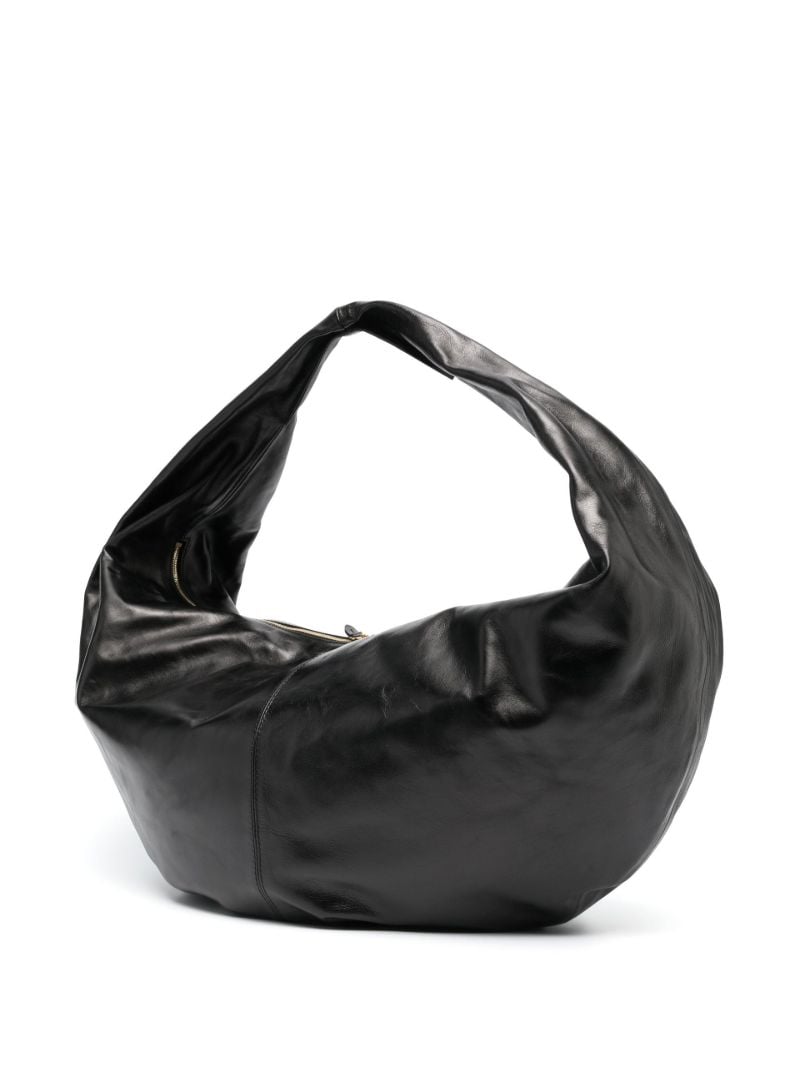 Black Olivia Large Leather Shoulder Bag