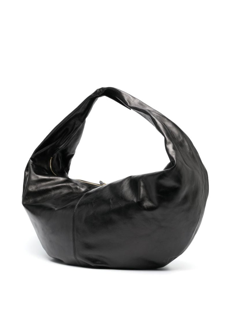 Black Olivia Large Leather Shoulder Bag