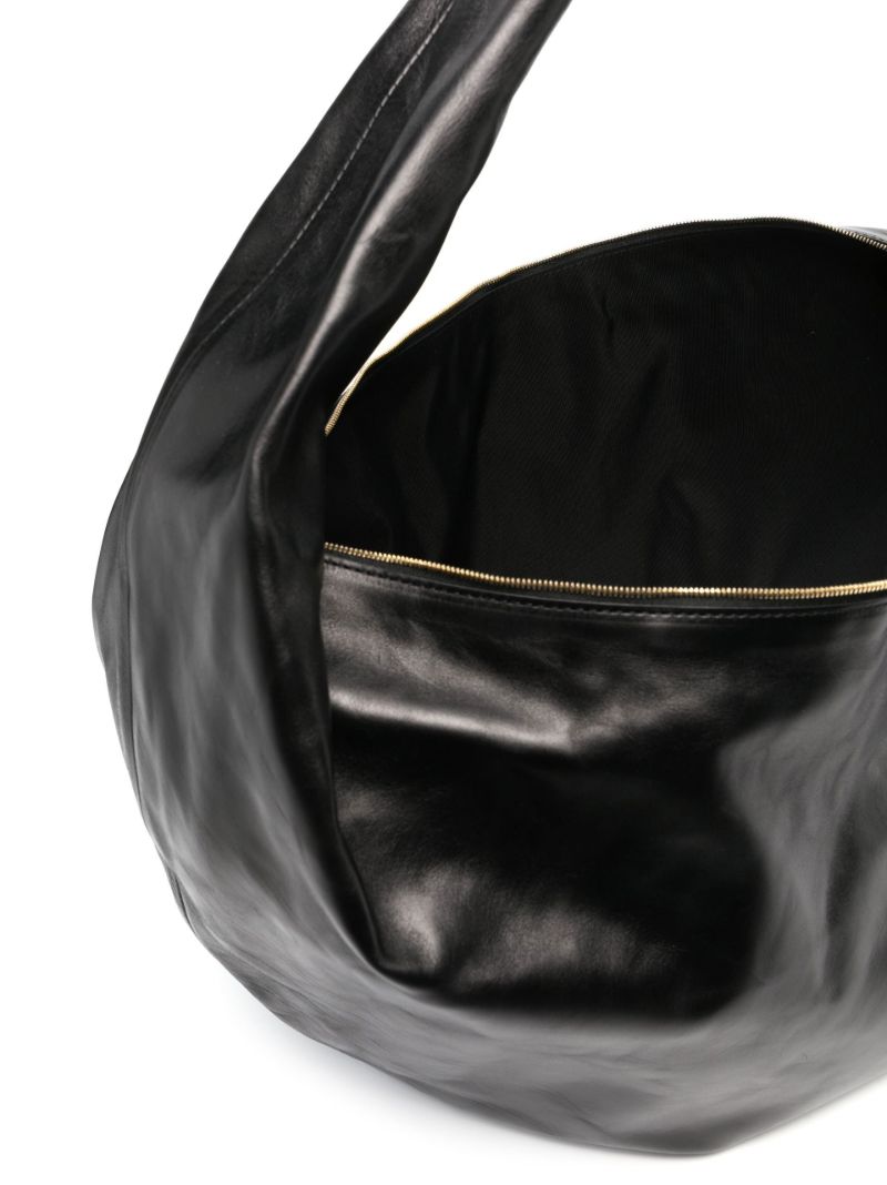 Black Olivia Large Leather Shoulder Bag