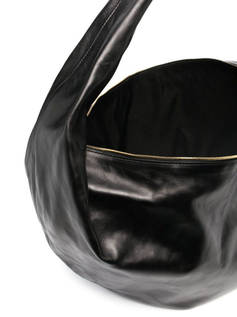 Black Olivia Large Leather Shoulder Bag