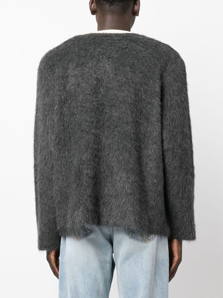 Grey Double Lock U Neck Jumper