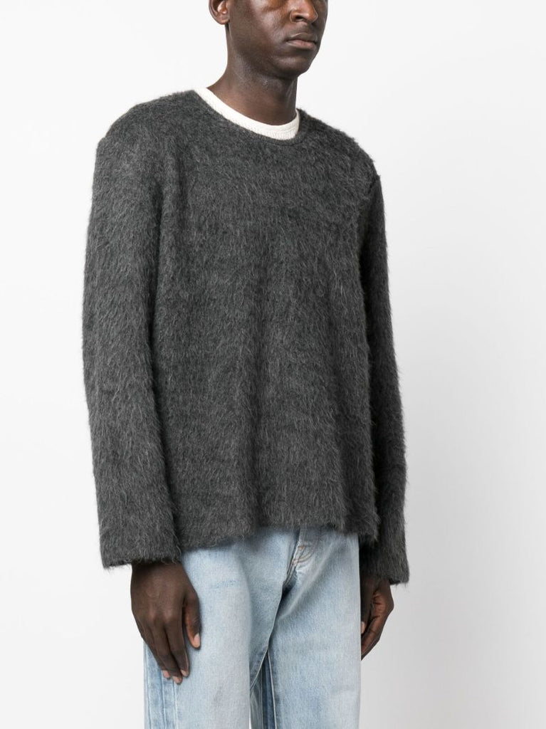 Grey Double Lock U Neck Jumper