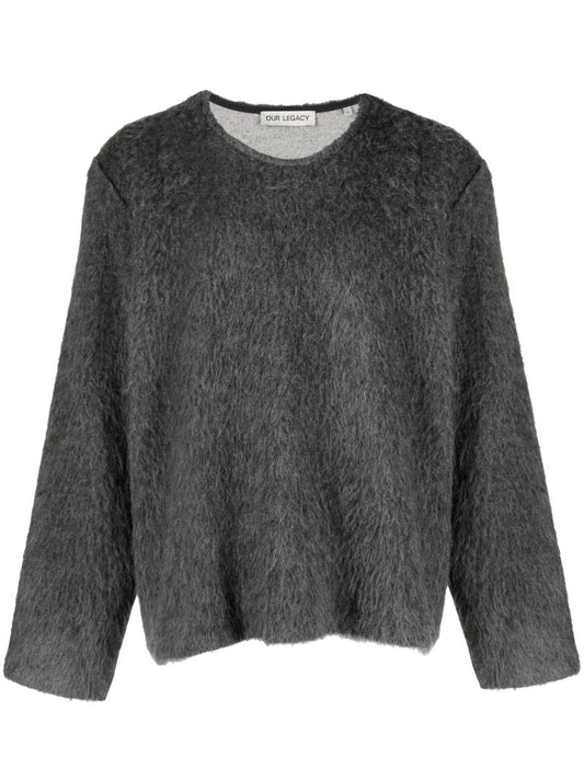 Grey Double Lock U Neck Jumper