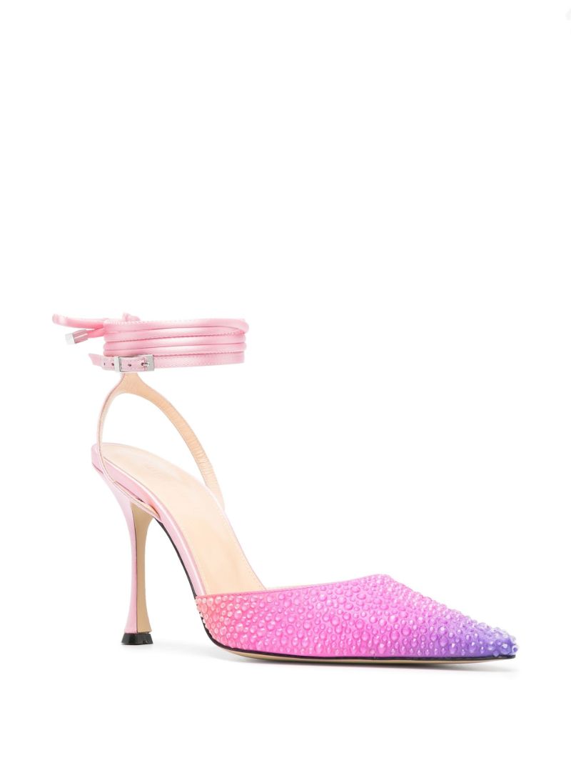 Pink Galactic 100 Crystal Satin Pumps