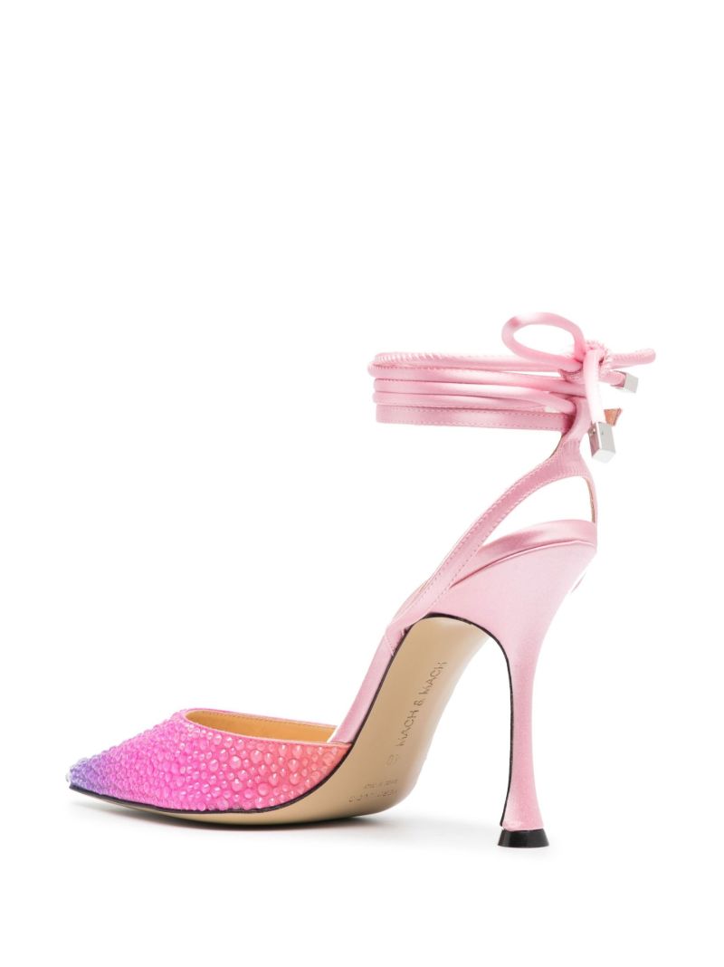 Pink Galactic 100 Crystal Satin Pumps