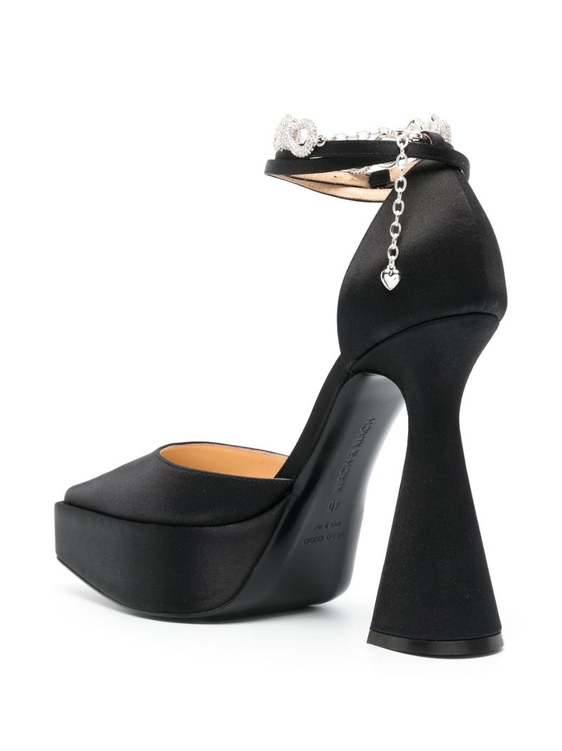 Black Bow Chain 140 Satin Pumps