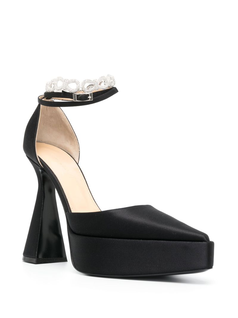 Black Bow Chain 140 Satin Pumps