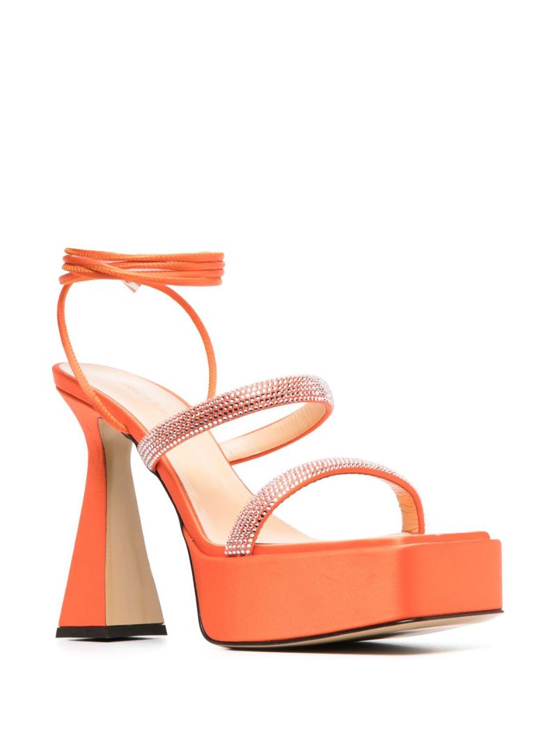 Orange Devon 140 Crystal Satin Sandals