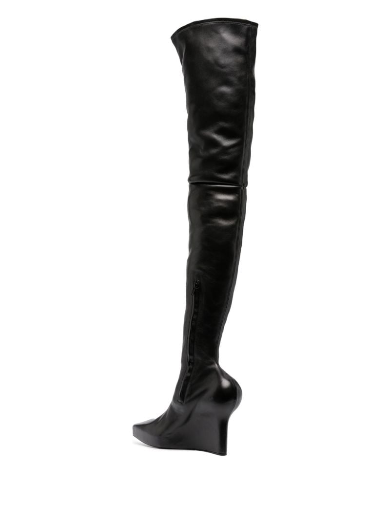 Black 80 Leather Thigh-high Boots
