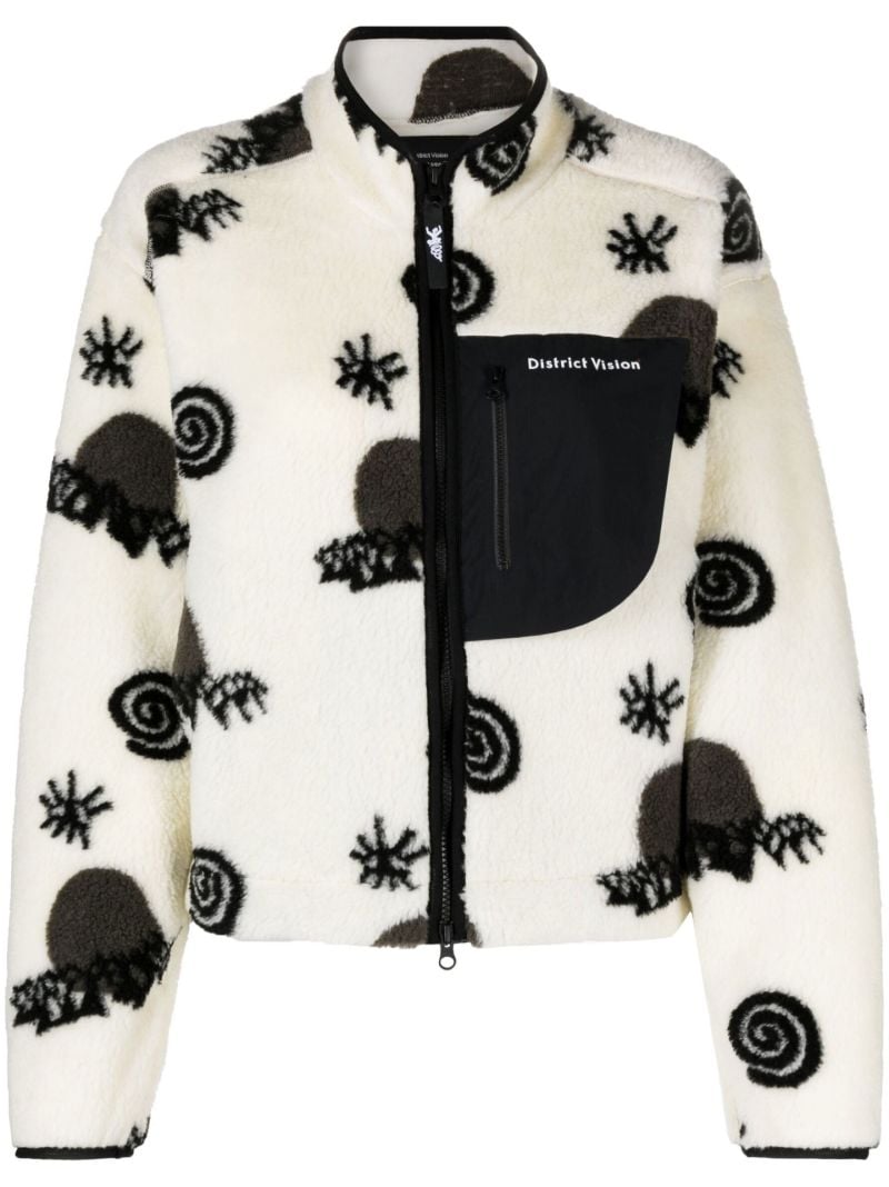 White Kendra Cabin Printed Jacket