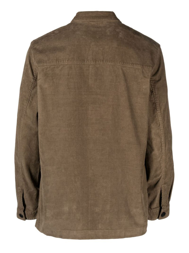 Brown Cotton Corduroy Shirt Jacket