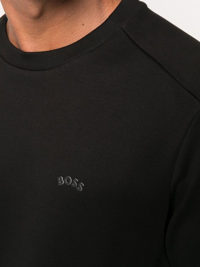 Black Salbo Curved Logo Print Sweatshirt