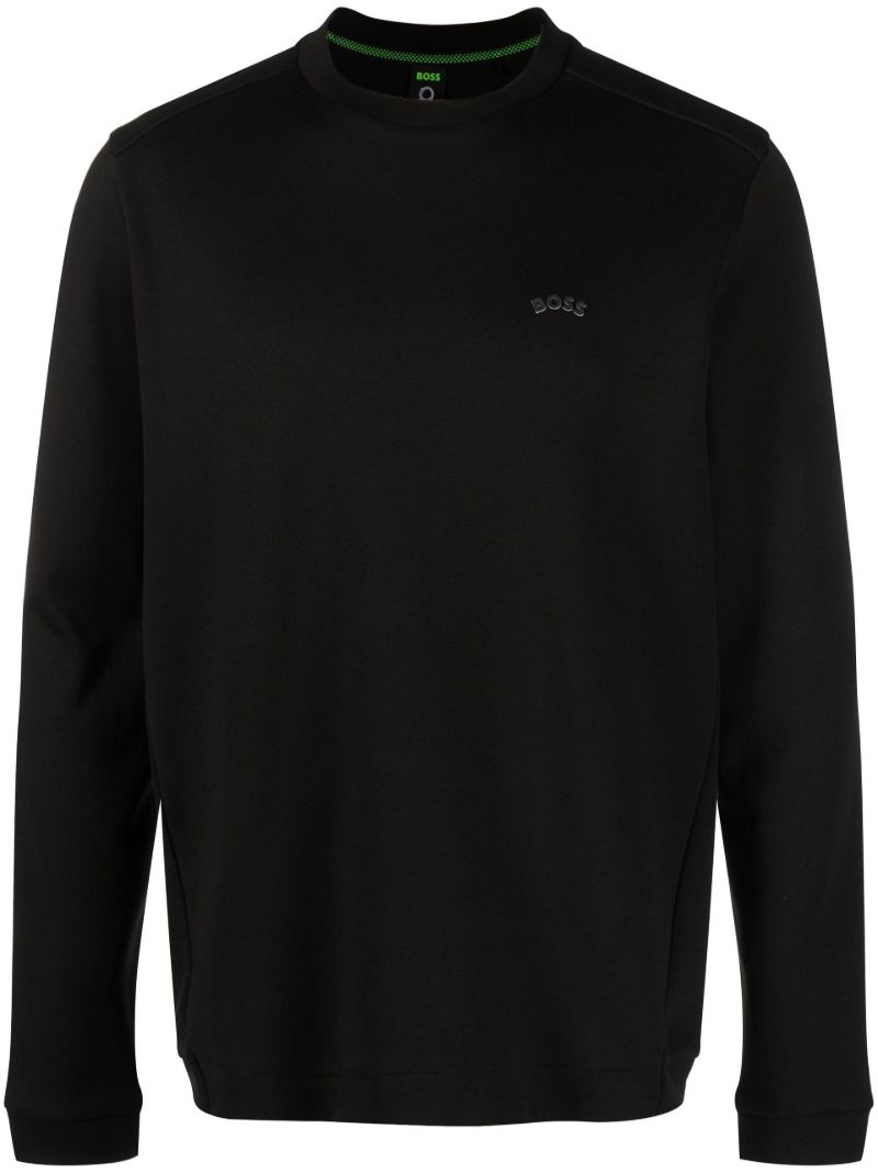 Black Salbo Curved Logo Print Sweatshirt