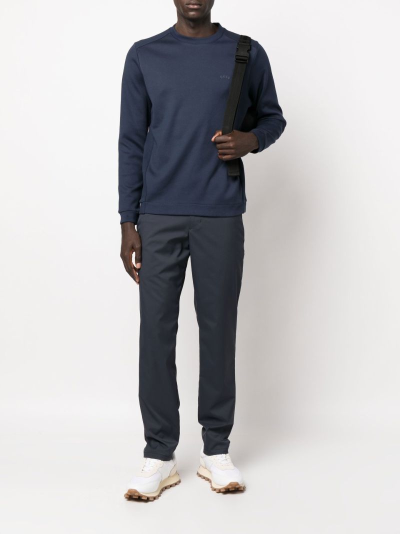 Navy Salbo Curved Cotton Sweatshirt