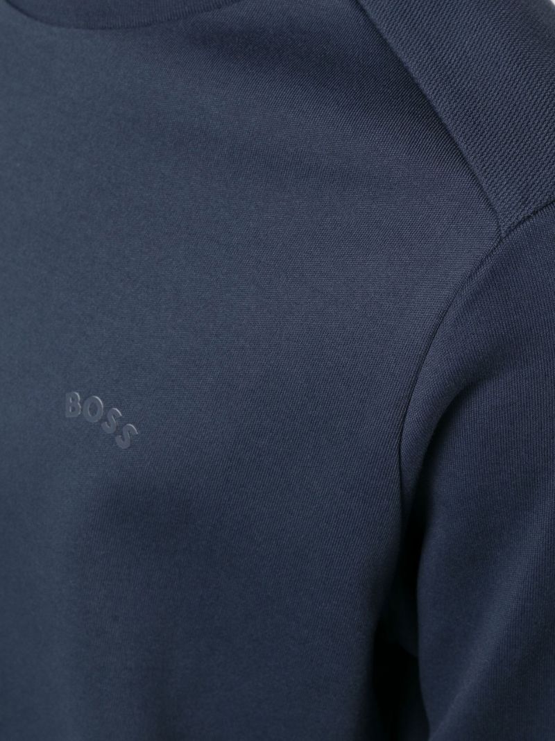 Navy Salbo Curved Cotton Sweatshirt