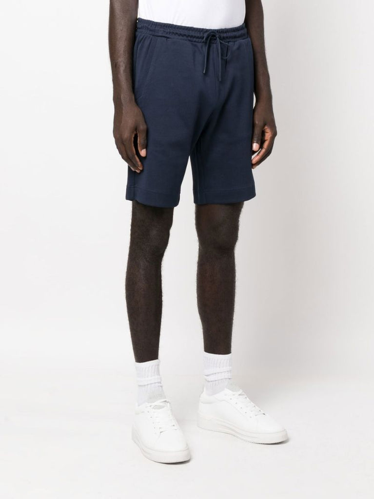 Navy Headlo Curved Cotton Track Shorts